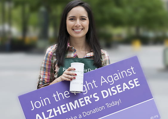 woman raising money for alzheimer's association
